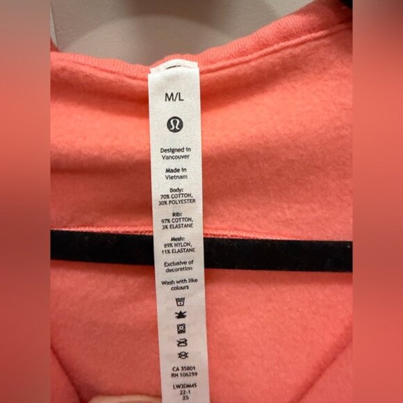 Lulu Lemon M/L Coral Scuba Hoodie. 💕⚡️ - Picture 4 of 4